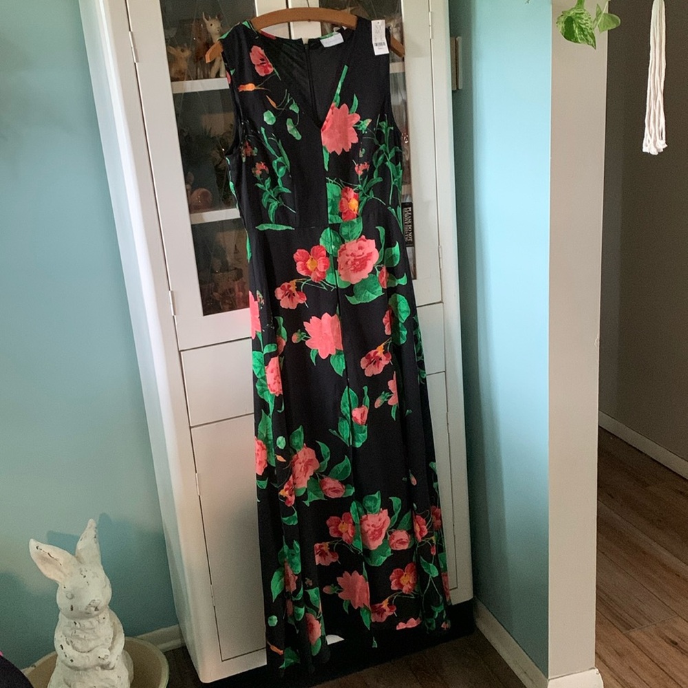 New York & Company sz S maxi romper dress open front with shorts underneath